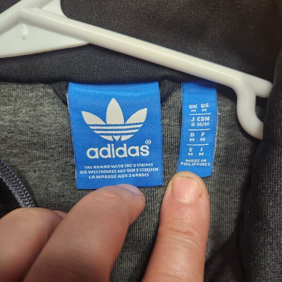 Adidas Originals Mens Black Grey Trefoil Tracksuit Top Jacket size Medium - Picture 6 of 6